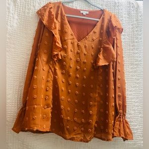 CHICSOUL Boutique- Women’s Burnt Orange Blouse